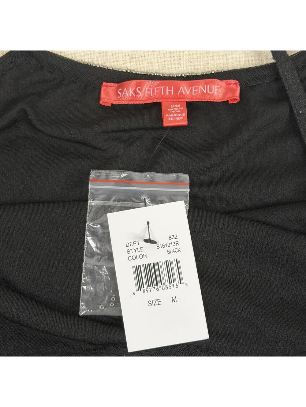 Saks Fifth Avenue Beaded Mesh Tank Medium Art Deco Gatsby Evening Party NWT - Picture 3 of 7